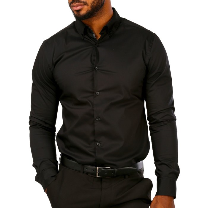 Mens dress shirt black buttons