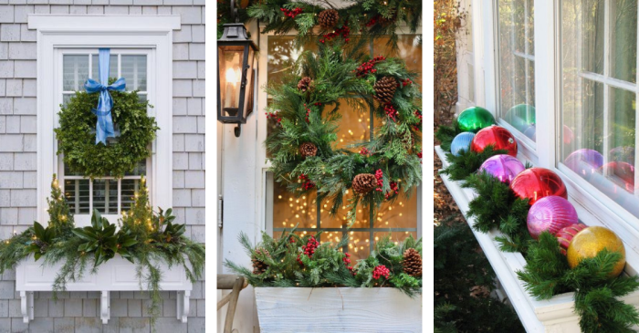 How to decorate window boxes for christmas