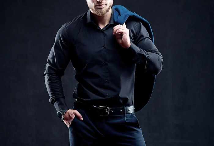 Mens dress shirt black buttons