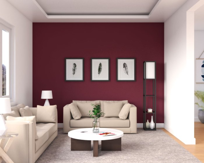 How to decorate a burgundy living room