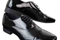 Shoes leather mens patent shiny smart italian white snake men laced skin sell