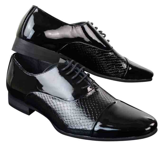 Shoes leather mens patent shiny smart italian white snake men laced skin sell