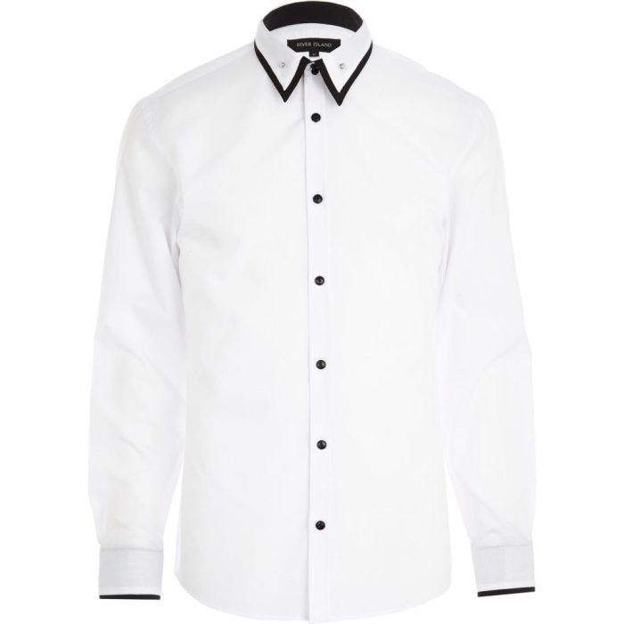 Mens dress shirt black buttons